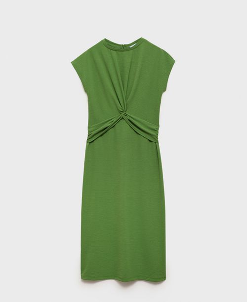 Women's Knot Detail Midi-Dress - Emerald Green