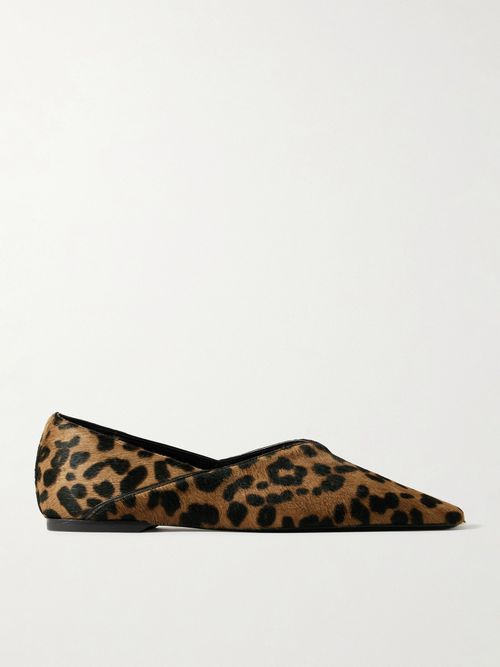 The Everyday Leopard-print Calf Hair Ballet Flats