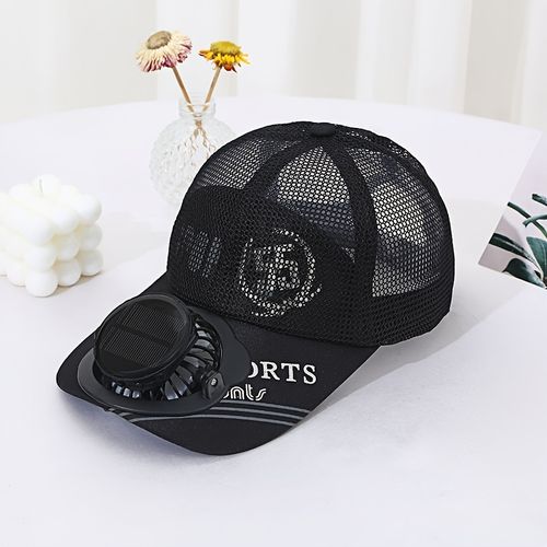TEMU Solar-powered Hat With Built-in Fan & Usb - Portable Cooling Suitable For Outdoor, Lightweight Breathable Sun Hat With Solar Panel & Usb Port