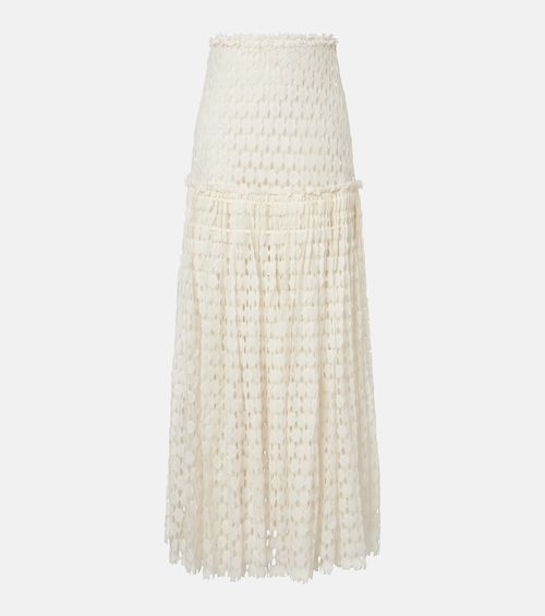 Aris cotton-blend lace maxi skirt