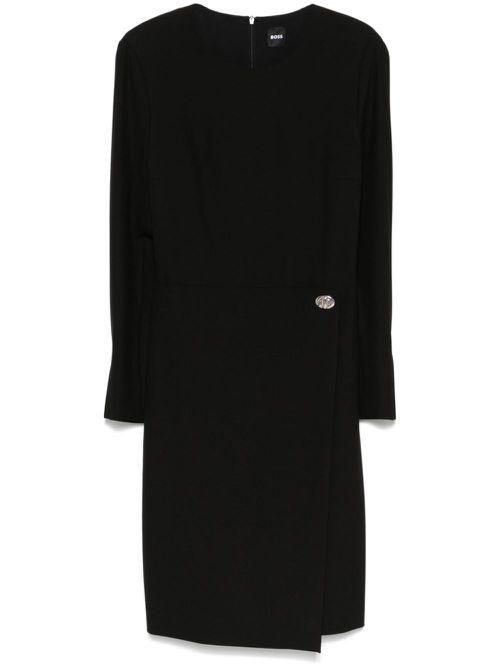 Layered-detail midi dress - Black