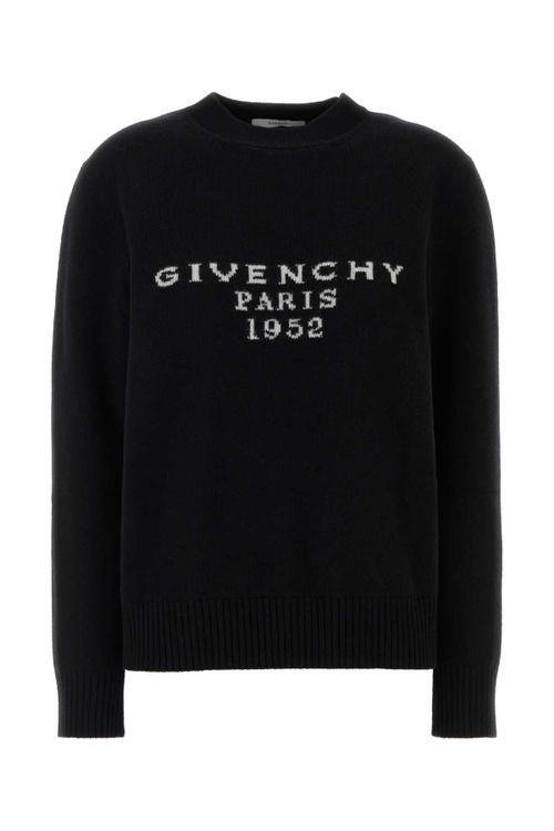 Logo-Intarsia Wool-Cashmere Sweater — Black