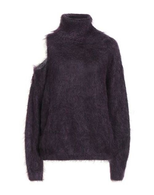 Woman Turtleneck Plum Size L Mohair wool, Polyamide, Virgin Wool