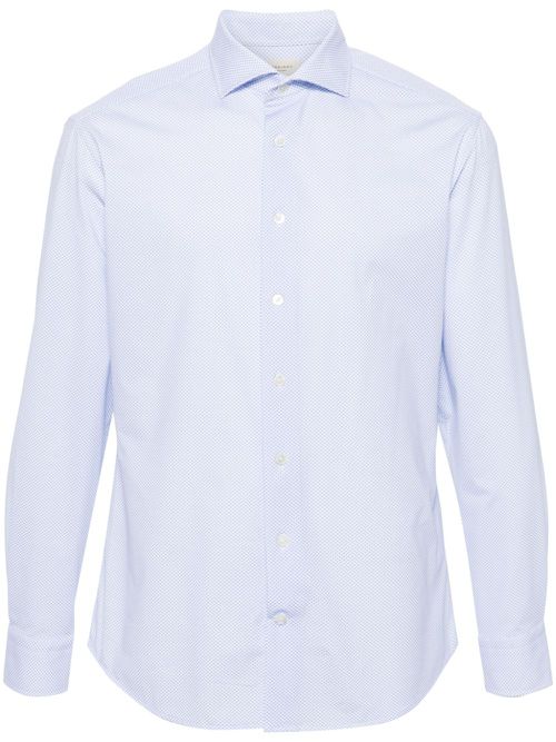 Polka dot cutaway-collar shirt - White