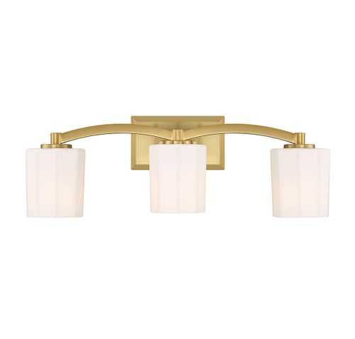 Warm Brass Three Light Bathroom Vanity from the Whitney Collection