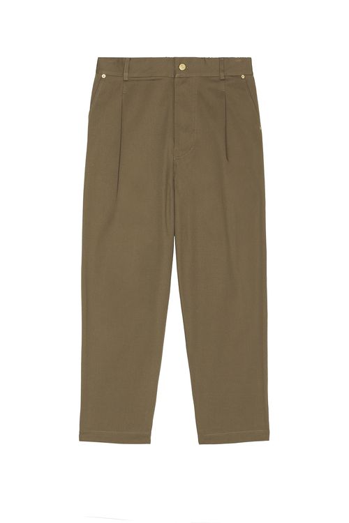Drôle De Monsieur Le Pantalon Cropped Twill Pants in Taupe - Taupe.  S also in L, M, XL/1X