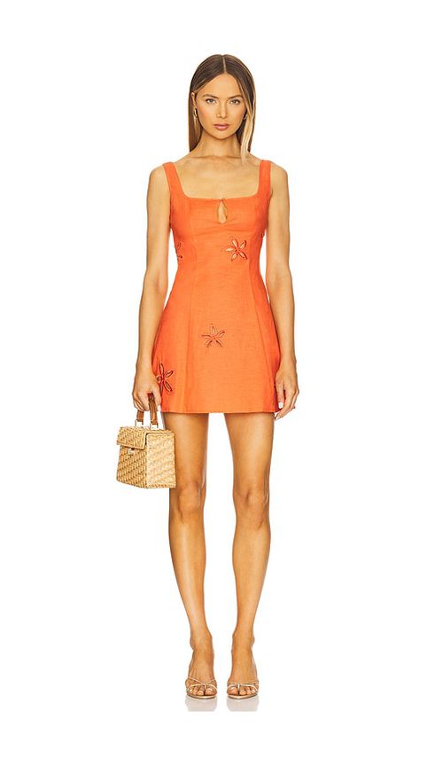 SNDYS Flora Mini Dress in Orange. - XXL also in L, M, S, XL