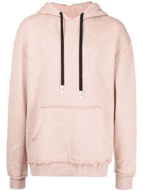 Laser drawstring hoodie - Pink