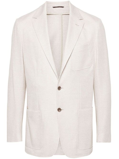 Mélange-effect blazer - Neutrals