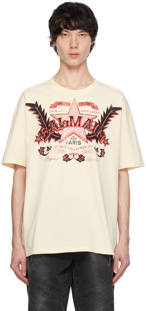 Balmain Beige Western T-Shirt