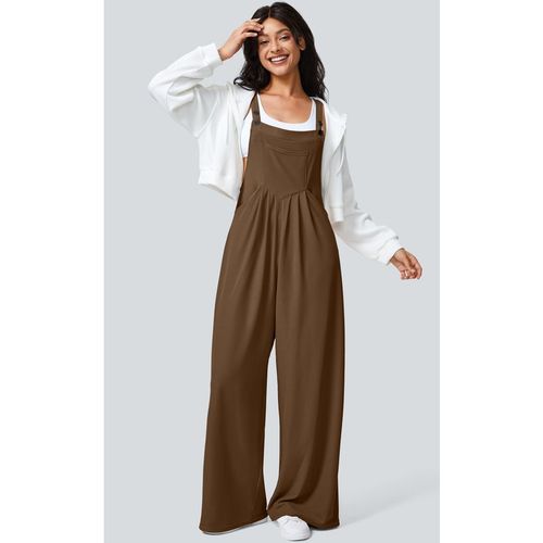 Halara Pockets Waffle Casual Dungarees - Partridge - XLregular