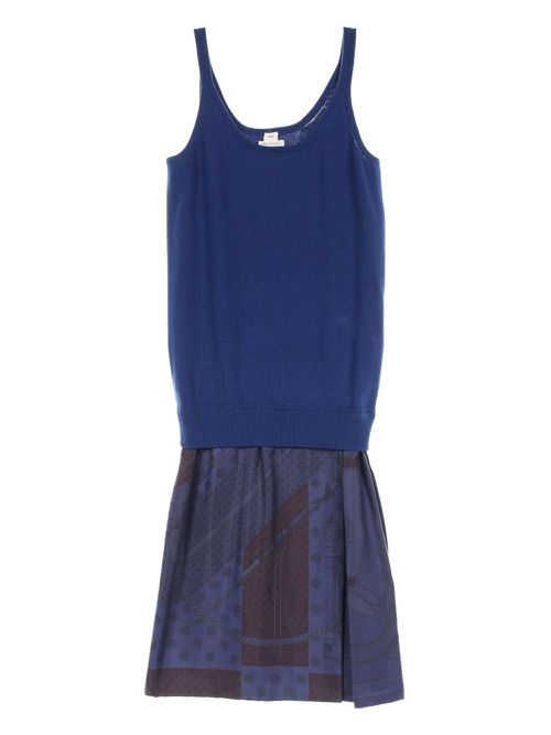 2000s silk dress - Blue