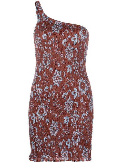 Oceania print minidress - Brown