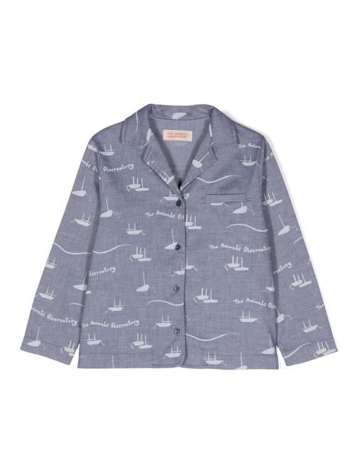 The Kangaroo boat-print shirt - Blue