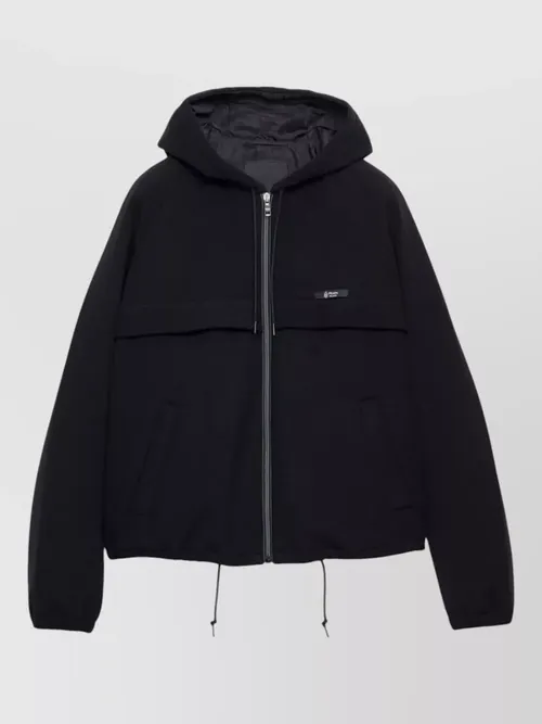 Prada - hooded technical fabric jacket drawstring he