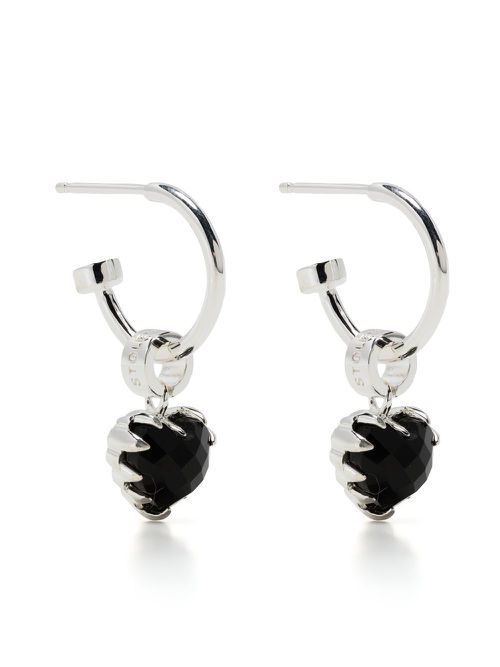 Love Anchor heart-charm earrings - Silver