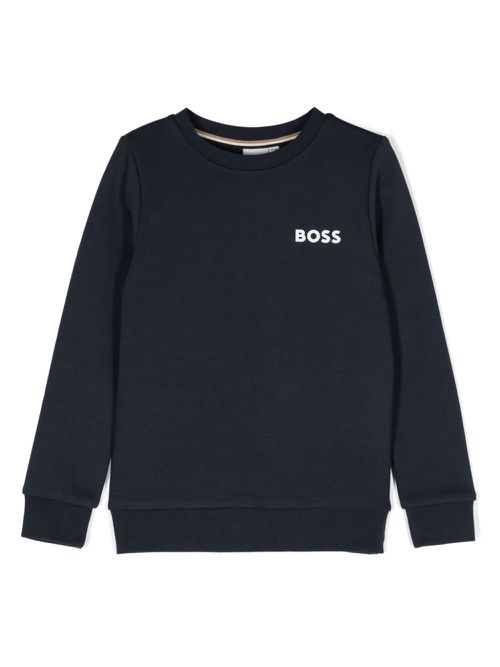Logo-print cotton sweatshirt - Blue
