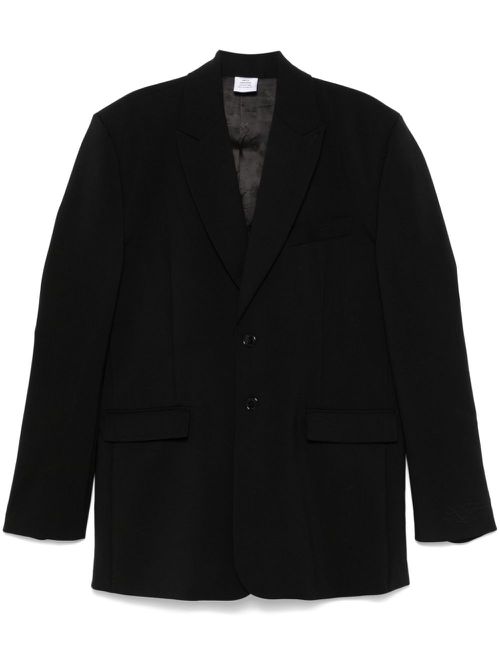 Logo-embroidered blazer - Black