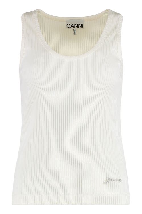 Organic Cotton Tank Top with Safety-Pin Logo Detail