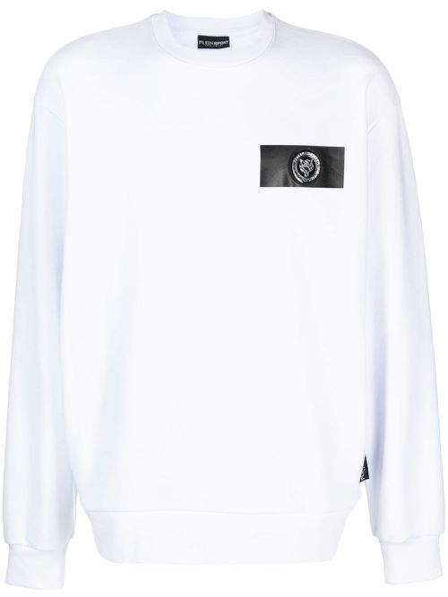 Logo-patch cotton sweatshirt - White
