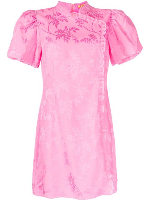 Philippa patterned-jacquard minidress - Pink