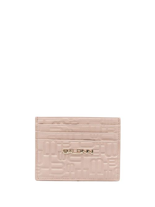 Logo-stamp leather cardholder - Neutrals