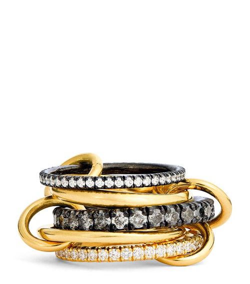 Yellow Gold, Silver And Diamond Noelle Ring