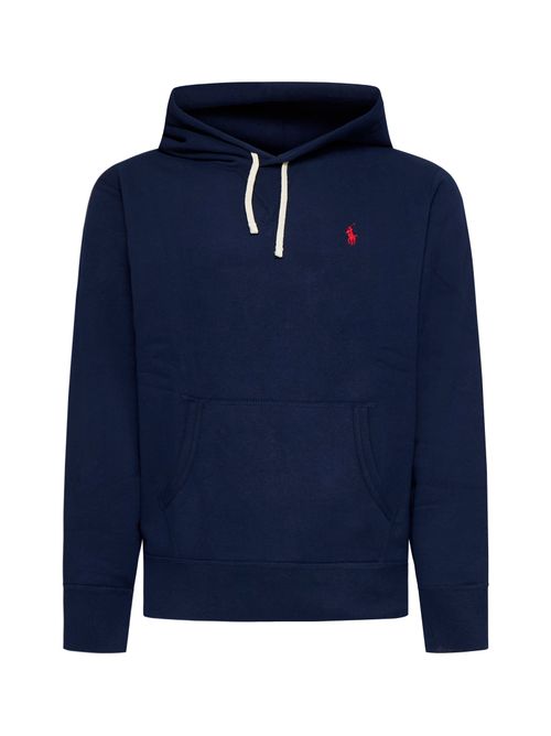 Logo-Embroidered Cotton-Blend Hoodie — Navy