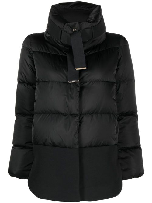 Funnel-neck puffer jacket - Black