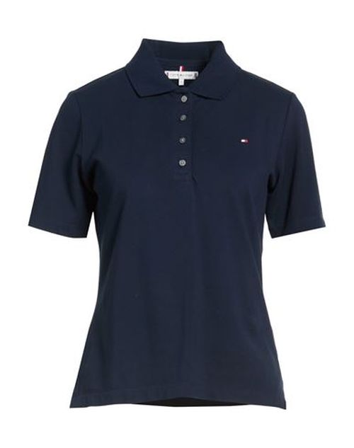 Woman Polo shirt Midnight blue Size L Cotton, Elastane