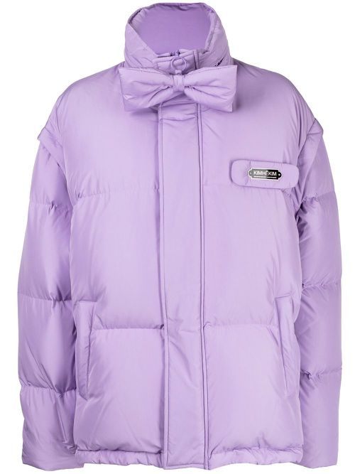 Detachable-sleeve puffer jacket - Purple