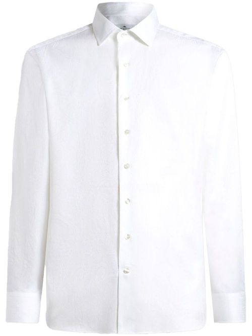 Paisley-jacquard shirt - White