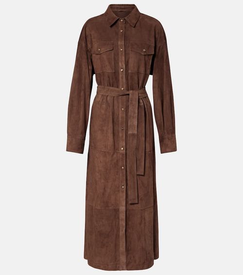 Belted suede coat