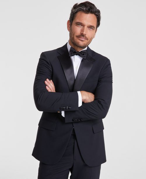 B by Brooks Brother Men's Classic-Fit Wool Blend Tuxedo Jacket - Black
