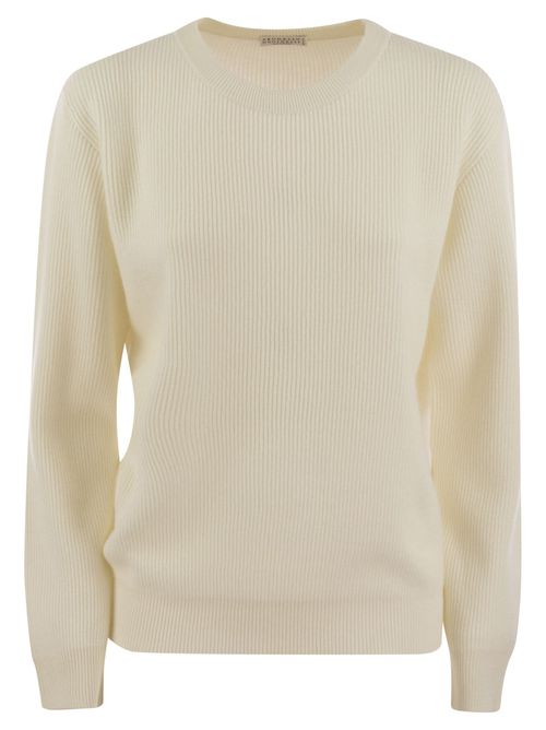 English Rib Cashmere Sweater With Monile