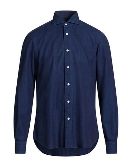 Man Shirt Midnight blue Size 17 Cotton