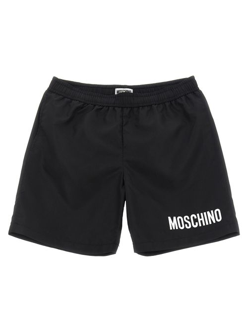 Logo-Print Technical Swimsuit — Black