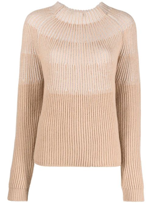 Colour-block cashmere jumper - Neutrals