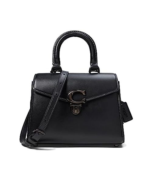COACH Luxe Refined Calf Leather Sammy Top-Handle 21 Black One Size