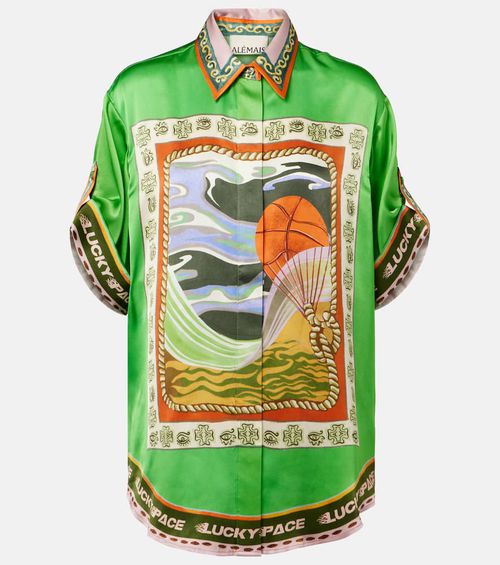 Alémais Lucky Pace printed silk shirt