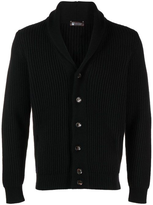 Long-sleeve cashmere cardigan - Black