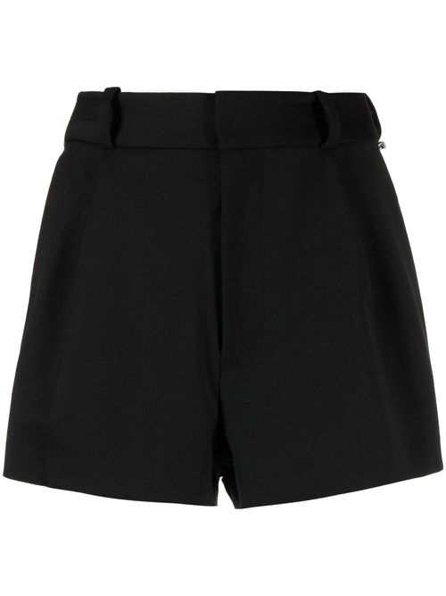 Bow-detail high-waisted shorts - Black