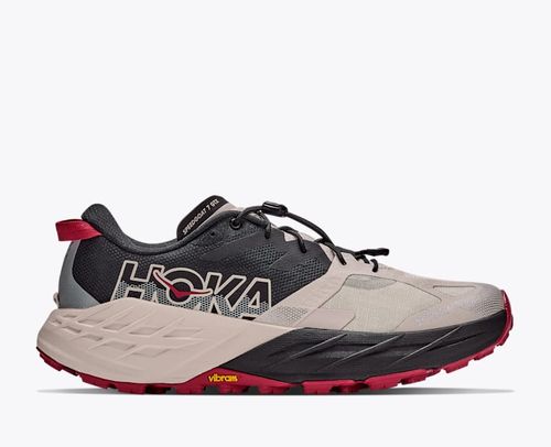 HOKA Men's Speedgoat 7 GTX Shoes in Black/River Rock Grey