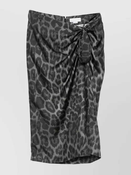 Stella Mccartney - asymmetric midi skirt knot detai