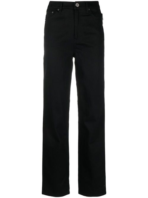Crystal-embellished straight-leg trousers - Black