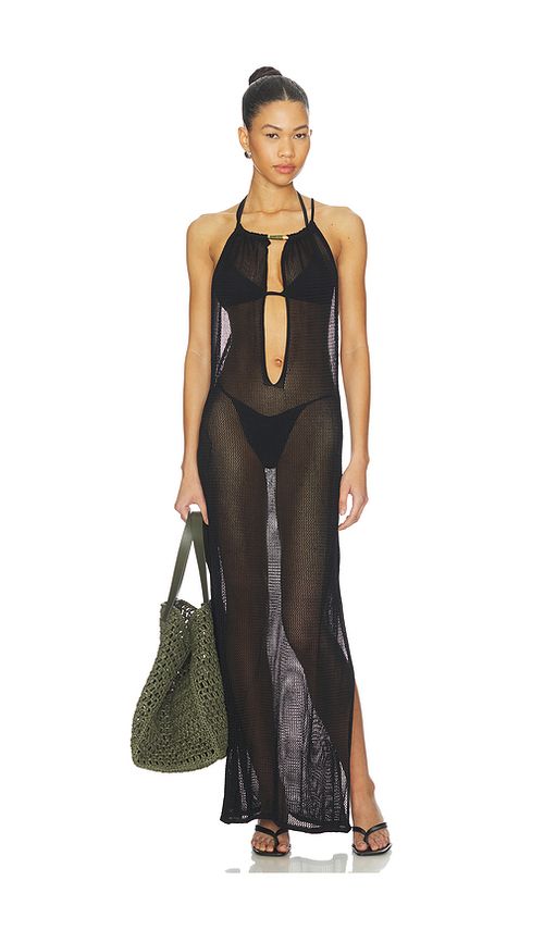 Vix Swimwear Micah Long Cover Up Dress in Black. XS. Also in S