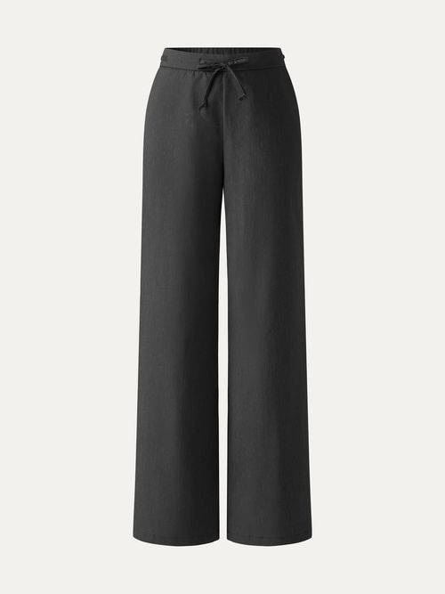 Drawstring Wide Leg Pant with Pockets - Regular / Black