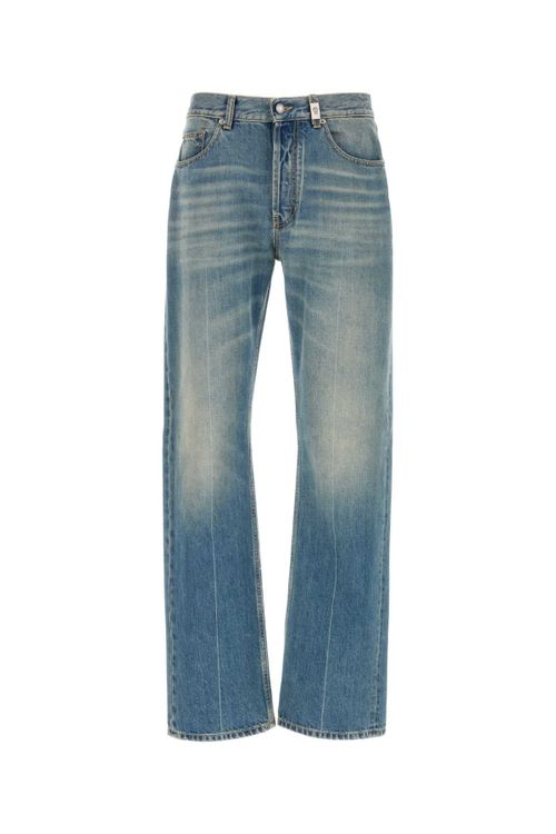 Blue-Washed Cotton Jeans — Blue