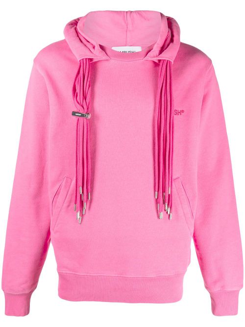 Multi-cord drawstring hoodie - Pink