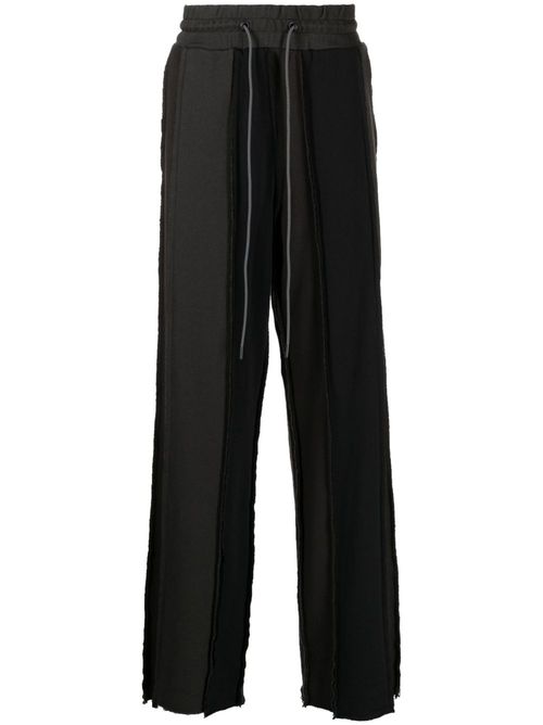 Panelled cotton track pants - Black